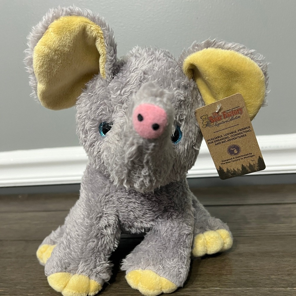 The Bear Factory Signature Collection Gray Elephant Plush Stuffed Animal NWT 10"